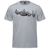 Avro Lancaster Sketch Adult T-shirt - athletic heather
