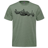 Avro Lancaster Sketch Adult T-shirt - military green heather