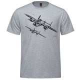 B-25 Mitchell Sketch Adult T-shirt - athletic heather