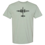 B-25 Mitchell Vintage Vertical Garment Dyed Adult T-shirt - bay