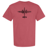 B-25 Mitchell Vintage Vertical Garment Dyed Adult T-shirt - crimson