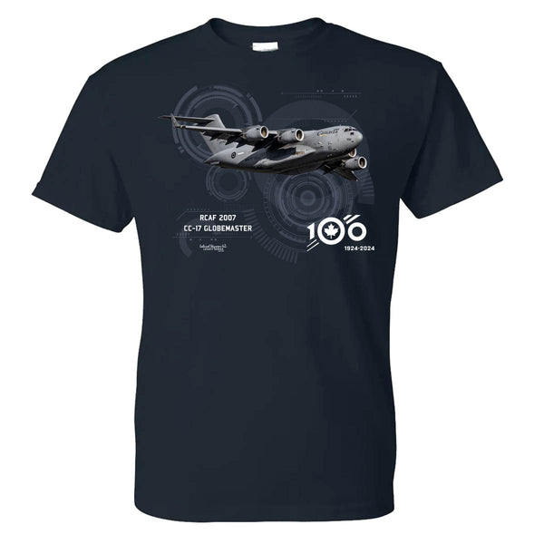 RCAF 100 Legacy CC-17 Globemaster Adult T-shirt - navy