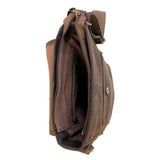 RCAF Classic Roundel Crested Leather Military Tech Bag top open