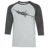 Mosquito Sketch Adult T-shirt - baseball t grey/grey