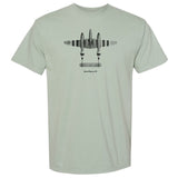 P-38 Lightning Vintage Vertical Garment Dyed Adult T-shirt - bay