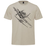 P-51 Mustang Sketch Adult T-shirt - sand