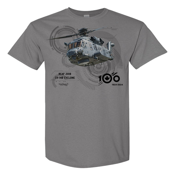 RCAF 100 Legacy CH-148 Cyclone Adult T-shirt - silver