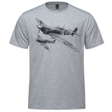 Spitfire MKIX Sketch Adult T-shirt - athletic heather