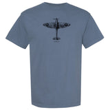 Spitfire MKIX Vintage Vertical Garment Dyed Adult T-shirt - blue jean
