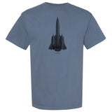 SR-71 Blackbird Vintage Vertical Garment Dyed Adult T-shirt - blue jean