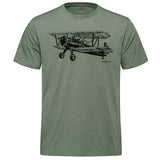 Stearman Sketch Adult T-shirt - military green heather
