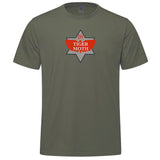 Tiger Moth Coloured Logo Adult T-shirt - military green