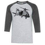 AH-64 Apache Sketch Adult T-shirt - baseball T