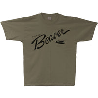 Beaver Vintage Logo Adult T-shirt Military Green