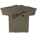 Beaver Vintage Logo Adult T-shirt Military Green