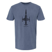 CF-104 Starfighter Vintage Vertical Garment Dyed Adult T-shirt Blue Jean