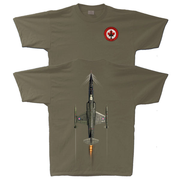 CF-104 Starfighter Pure Vertical Adult T-shirt Military Green