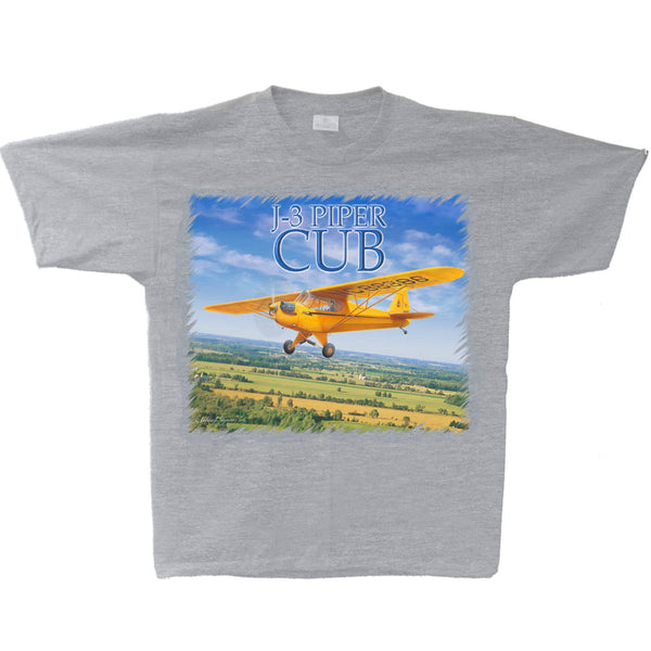 J-3 Piper Cub Adult Tee (clearance) Athletic Heather