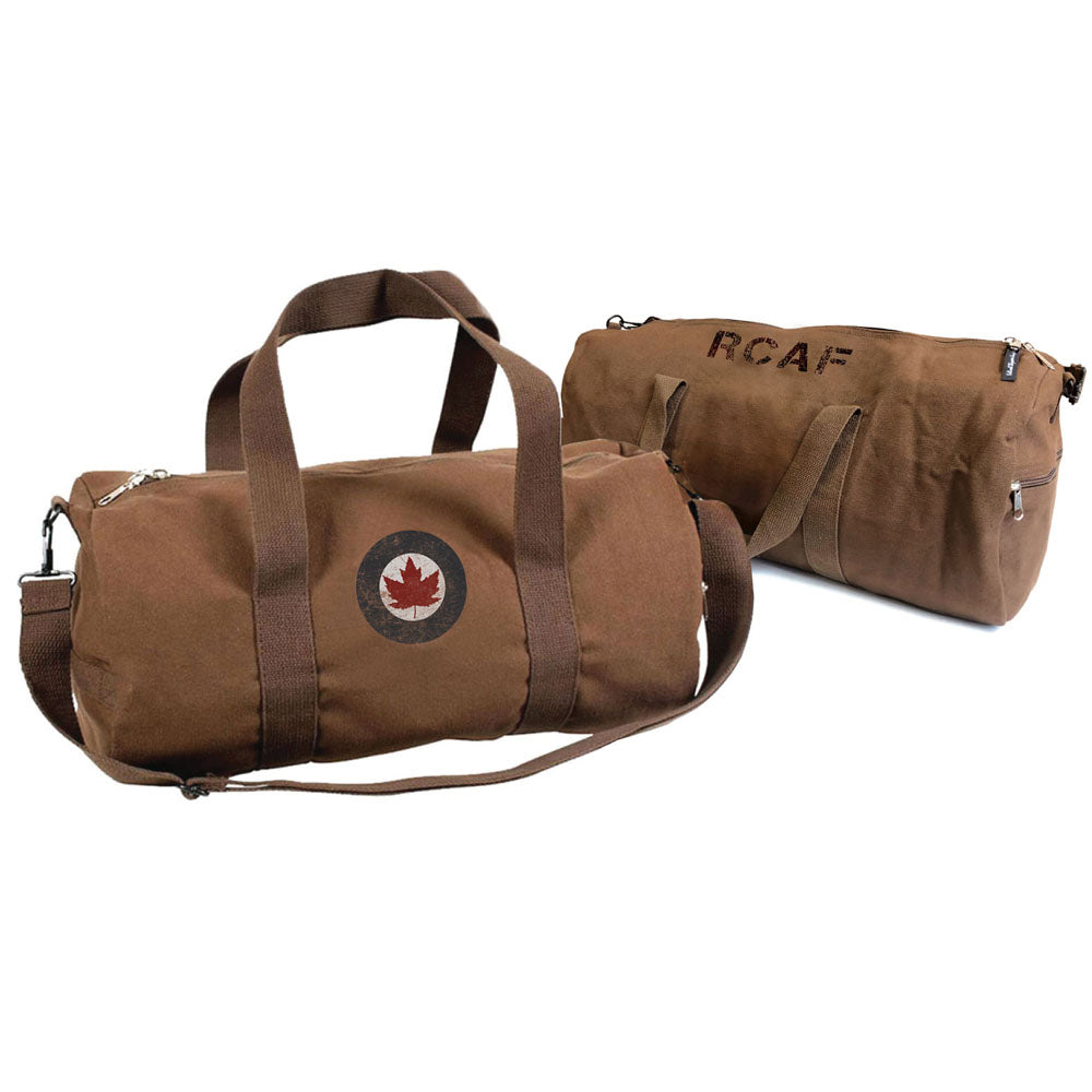 Brown canvas deals duffle bag