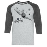 SBD-5 Dauntless Baseball T-shirt - grey/grey