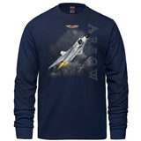 Avro Arrow Flight Adult Long Sleeve T-shirt - navy