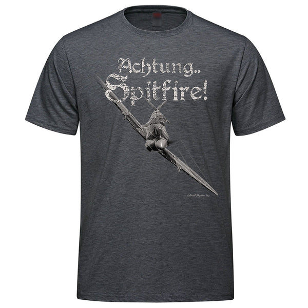 Achtung Spitfire Adult T-shirt - charcoal heather