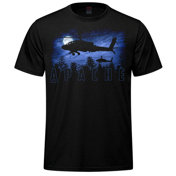 AH-64 Apache Moonlight Adult T-shirt - black