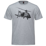 AH-64 Apache Sketch Adult T-shirt - athletic heather