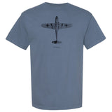 BF-109 Messerschmitt Vintage Vertical Garment Dyed Adult T-shirt - blue jean