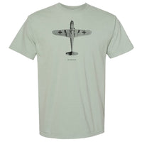 BF-109 Messerschmitt Vintage Vertical Garment Dyed Adult T-shirt - bay