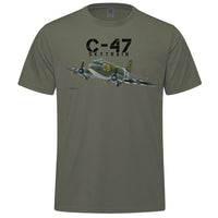 C-47 Skytrain Flight Adult T-shirt - military green