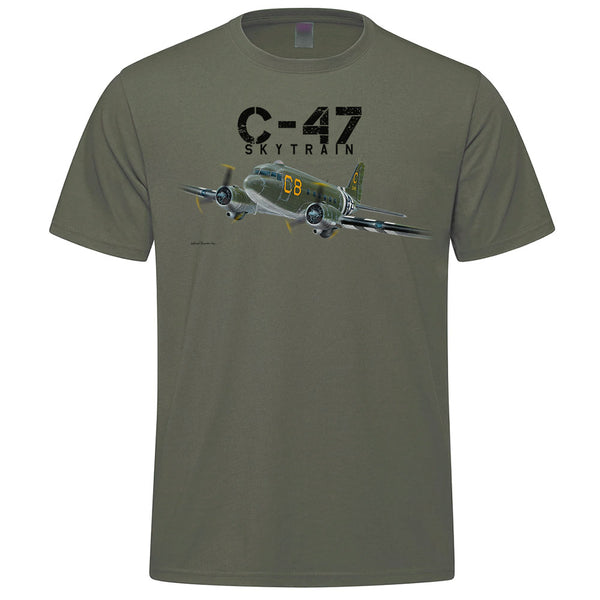 C-47 Skytrain Flight Adult T-shirt - military green