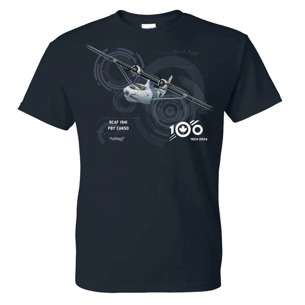 RCAF 100 Legacy PBY Canso Adult T-shirt - navy