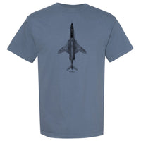 CF-101 Voodoo Vintage Vertical Garment Dyed Adult T-shirt - blue jean
