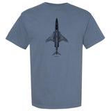 CF-101 Voodoo Vintage Vertical Garment Dyed Adult T-shirt - blue jean