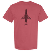 CF-101 Voodoo Vintage Vertical Garment Dyed Adult T-shirt - crimson