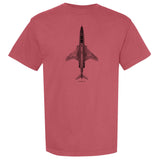 CF-101 Voodoo Vintage Vertical Garment Dyed Adult T-shirt - crimson