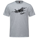 CF-18 Hornet Sketch Adult T-shirt - athletic heather