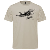 CF-18 Hornet Sketch Adult T-shirt - sand