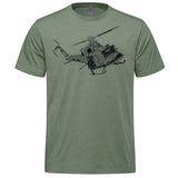 CH-146 Griffon Sketch Adult T-shirt - military green heather