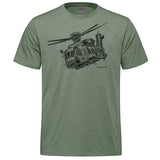 CH-148 Cyclone Sketch Adult T-shirt - military green heather