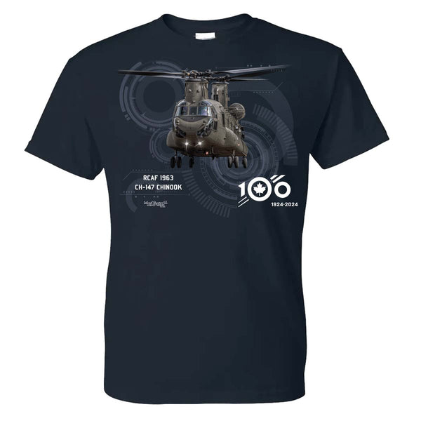 RCAF 100 Legacy CH-147 Chinook Adult T-shirt - navy