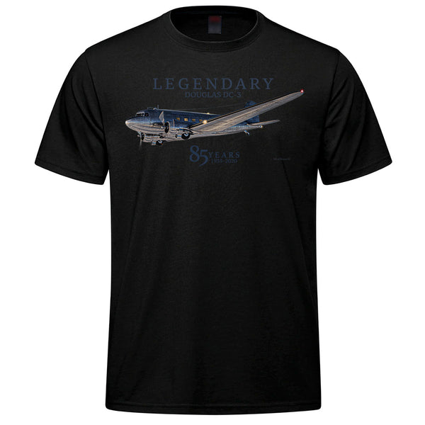 DC-3 85th Anniversary Adult T-shirt - black