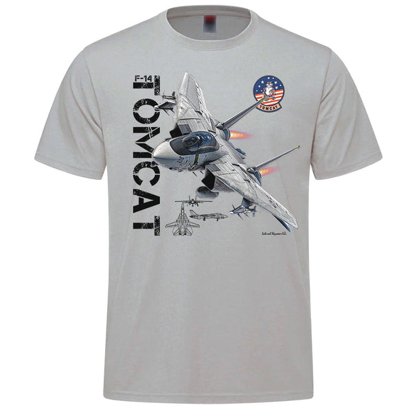 F-14 Tomcat Vintage Adult T-shirt - silver