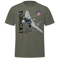 F-14 Tomcat Vintage Adult T-shirt - military green