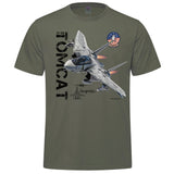 F-14 Tomcat Vintage Adult T-shirt - military green