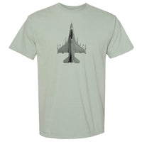F-16 Falcon Vintage Vertical Garment Dyed Adult T-shirt - bay