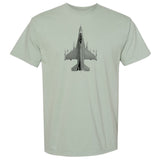 F-16 Falcon Vintage Vertical Garment Dyed Adult T-shirt - bay