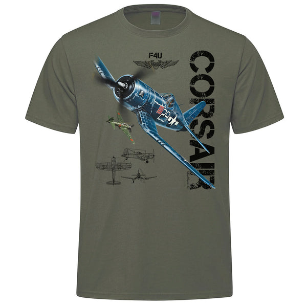 F4U Corsair Vintage Adult T-shirt - military green