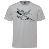 F-86 Sabre Sketch Adult T-shirt - silver